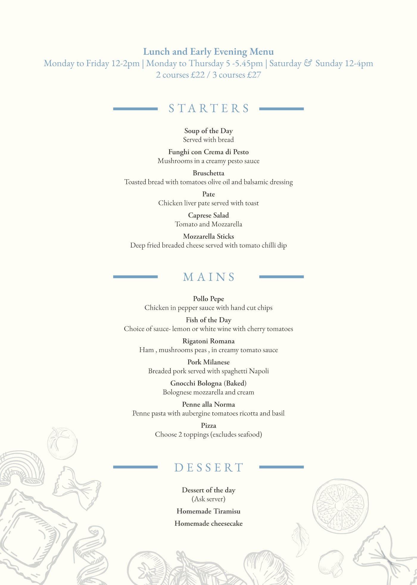 La Cucina Lunch Fixed Price Menu 2026 spring La Cucina Lunch Fixed Price Menu 2026 spring